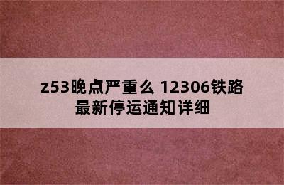 z53晚点严重么 12306铁路最新停运通知详细